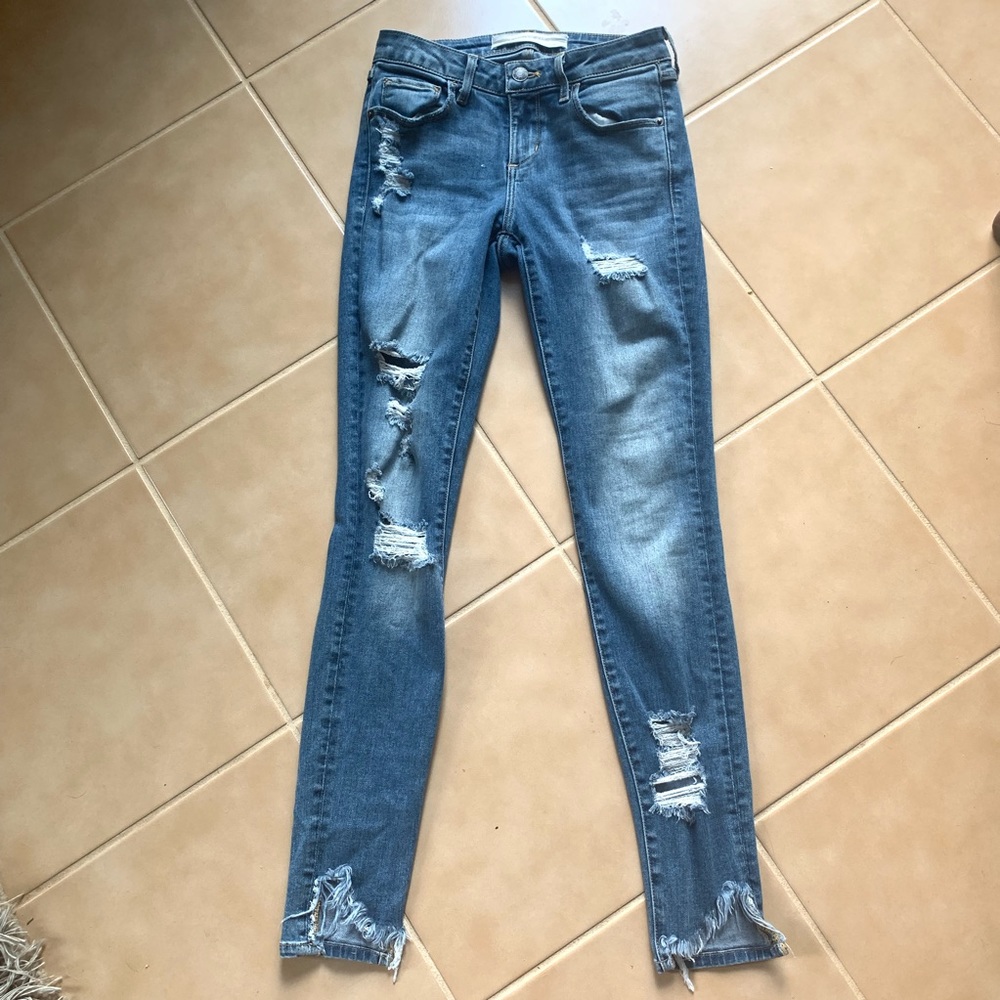 Women’s Skinny Distressed Blue Jeans